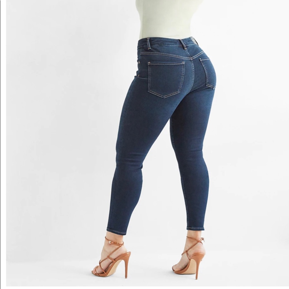 Curvy High Waisted Dark Wash Skinny Jeans Size 12R